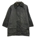 【中古】【古着】 Barbour オイルドジャケット バブアー S ~ ブラック BEAUFORT 襟コーデュロイ 80s 裏地チェック 古着卸 アメリカ仕入 a612-6854