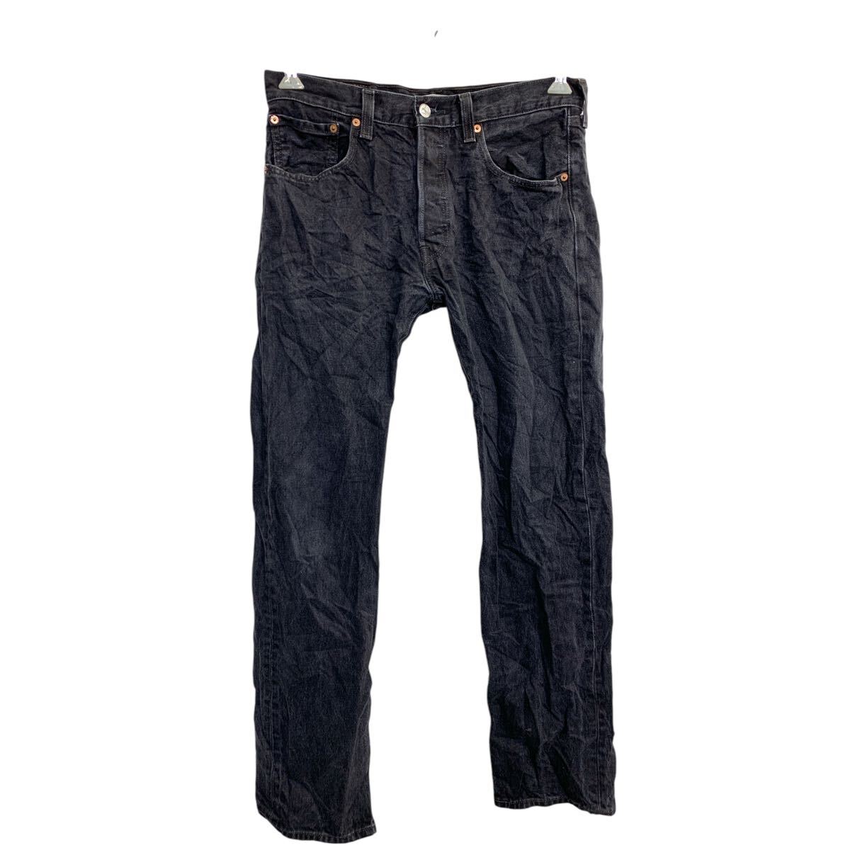 【中古】【古着】 Levi's 501 デニムパンツ W32 リーバイス ボタンフライ ブラック コットン メキシコ製 古着卸 アメリカ仕入 2412-513