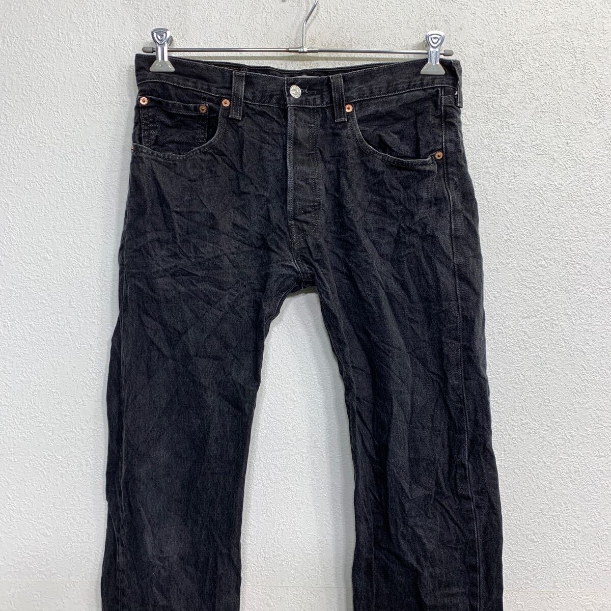 【中古】【古着】 Levi's 501 デニムパンツ W32 リーバイス ボタンフライ ブラック コットン メキシコ製 古着卸 アメリカ仕入 2412-513