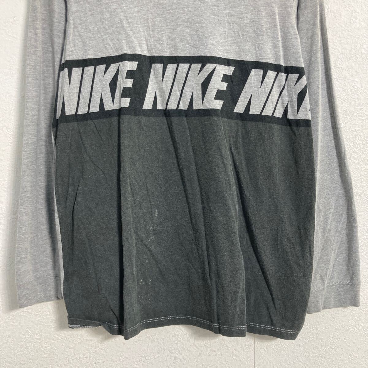 【中古】【古着】 NIKE 長袖 ロゴ Tシャツ キッズ XL グレー ブラック ナイキ スポーツ ロンT ロングTシャツ 古着卸 アメリカ仕入 a612-7114
