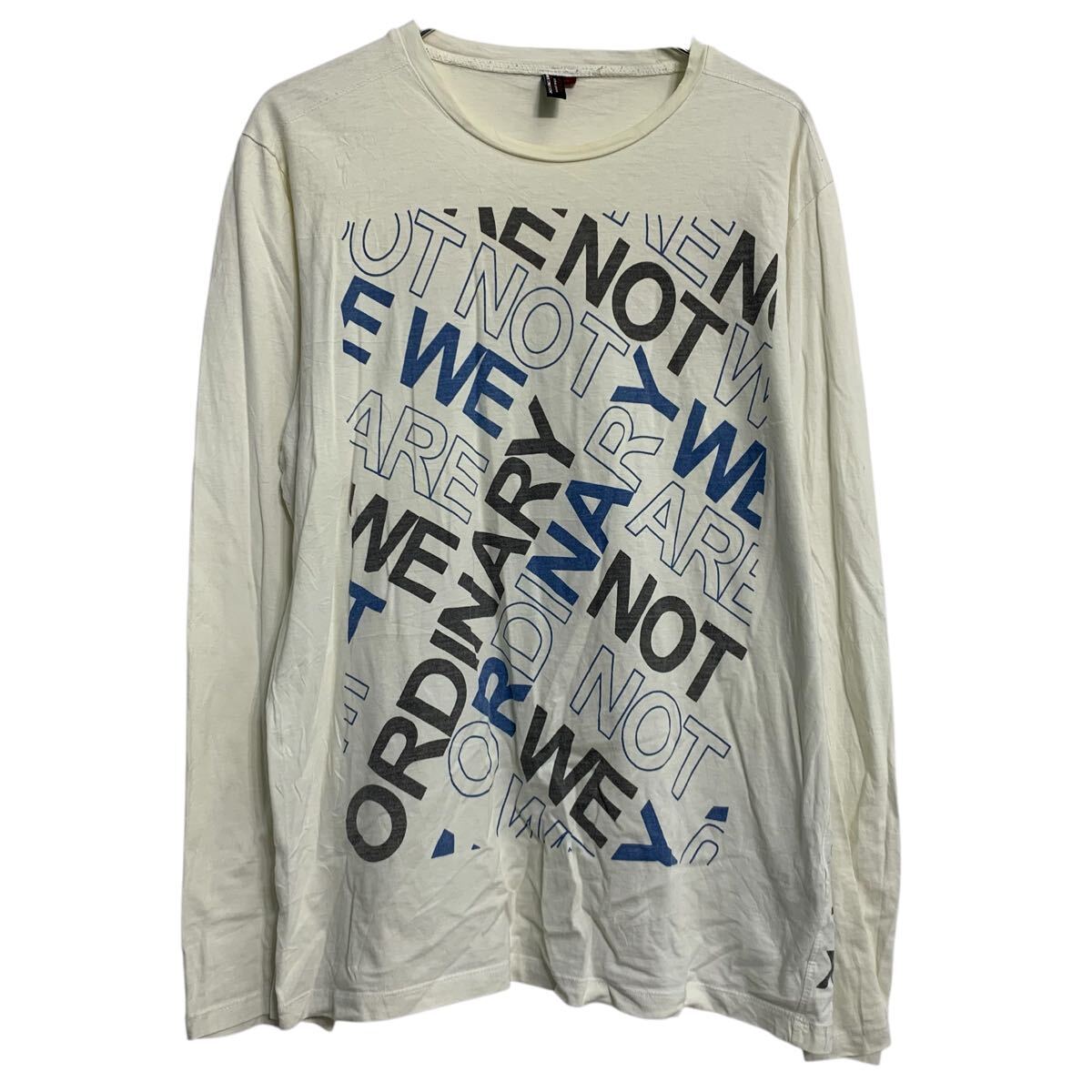 Other - 【中古】【古着】 長袖 プリントTシャツ L アイボリー プルオーバー アルファベット ロンT ロングTシャツ 古着卸 アメリカ仕入 a612-7160
