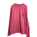 【中古】【古着】 Lily grace 長袖 プリント ポケットTシャツ レディース M ピンク バックプリント ロンT ロングTシャツ 古着卸 アメリカ仕入 a612-7172