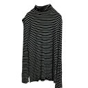 【中古】【古着】 George 長袖 タートルネック ボーダーTシャツ レディース L~ ブラック ホワイト ロンT ロングTシャツ 古着卸 アメリカ仕入 a612-7265