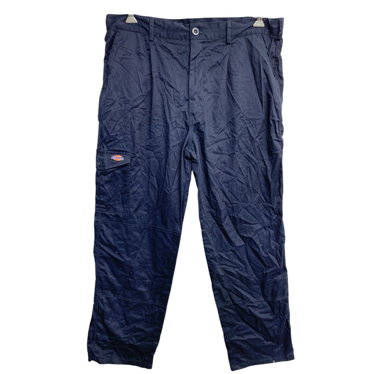 【中古】【古着】 Dickies ワークパンツ W40 ディッキーズ ダブルニー ビッグサイズ ネイビー 古着卸 アメリカ仕入 2412-658