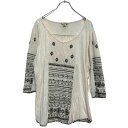 【中古】【古着】 七分袖 カットソー レディース XL ホワイト シャツ ブラウス 古着卸 アメリカ仕入 a612-7360