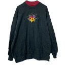【中古】【古着】 top stitch ロゴスウェット トレーナー レディース XXL ブラック ダブルネック プルオーバー ビッグサイズ 古着卸 アメリカ仕入 a612-7364