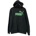 【中古】【古着】 PUMA ロゴスウェット パーカー キッズ XL ブラック プーマ プルオーバー 裏起毛 カンガルーポケット 古着卸 アメリカ仕入 a612-7367