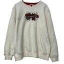 【中古】【古着】 Hastings&smith ロゴスウェット トレーナー レディース L アイボリー ダブルネック 刺繍 プルオーバー 古着卸 アメリカ仕入 a612-7425