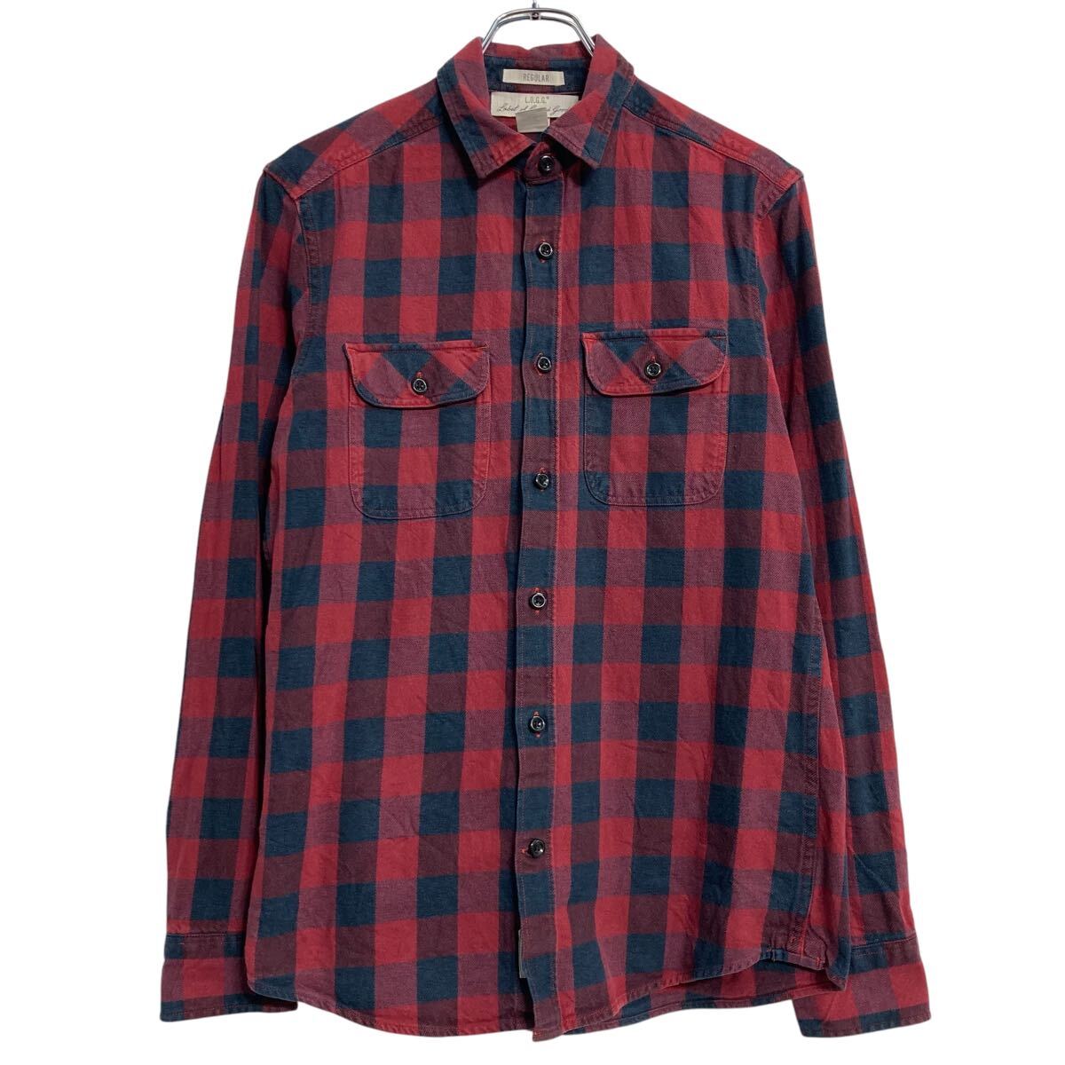 【中古】【古着】 H&M 長袖 チェックシャツ エイチアンドエム S レッド カジュアル ポケット 古着卸 アメリカ仕入 a612-7477