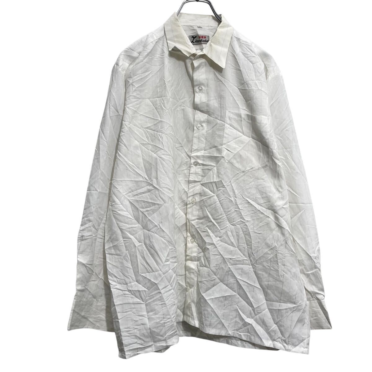 Denim Shirt - 【中古】【古着】 BEST WAY 長袖 ウェスタンシャツ L~ ブルー デニム素材 スナップボタン ポケット 古着卸 アメリカ仕入 a612-7537