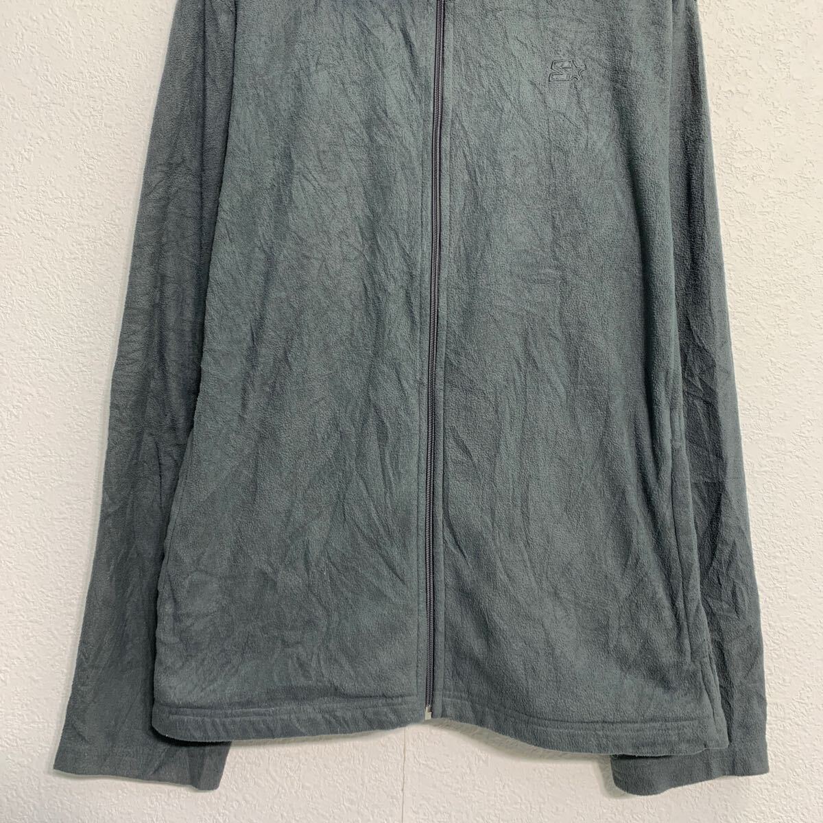 【中古】【古着】 STARTER フリースジャケット L チャコールグレー スターター ジップアップ ワンポイント ロゴ アウトドア 古着卸 アメリカ仕入 a612-7560