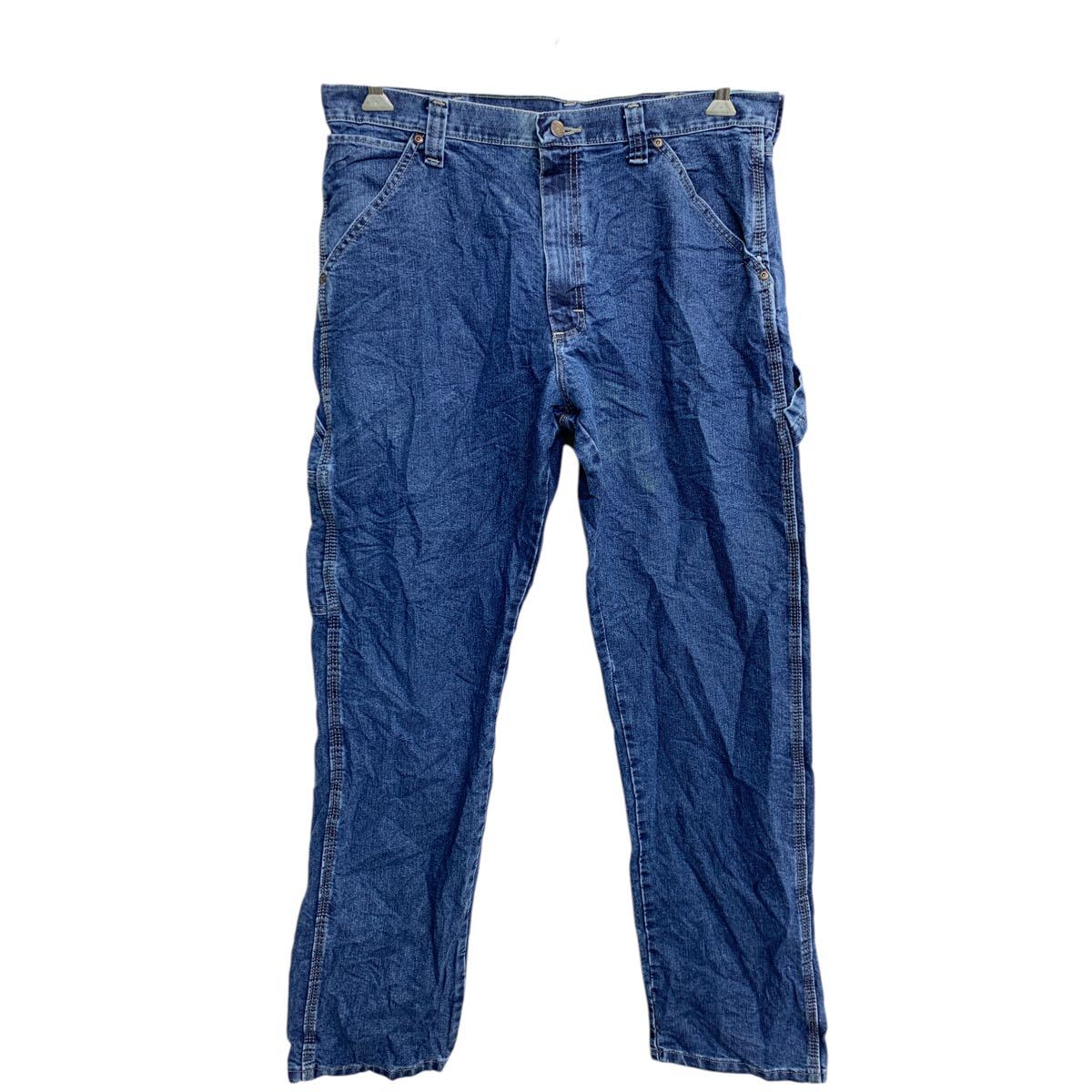 【中古】【古着】 Wrangler デニムパンツ W34 ラングラー ペインターパンツ インディゴ 古着卸 アメリカ仕入 2412-866のサムネイル