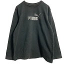 【中古】【古着】 PUMA ロゴスウェット トレーナー キッズ XL ブラック プーマ スポーツ プルオーバー 裏起毛 古着卸 アメリカ仕入 a612-7596