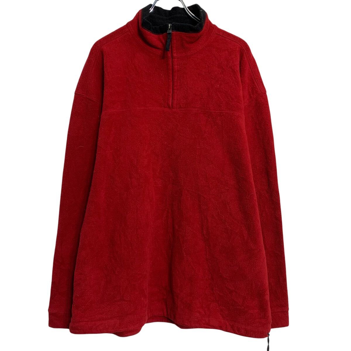【中古】【古着】 フリースジャケット XL レッド ハーフジップ ビッグサイズ アウトドア シンプル 秋冬 アウター 古着卸 アメリカ仕入 a612-7651