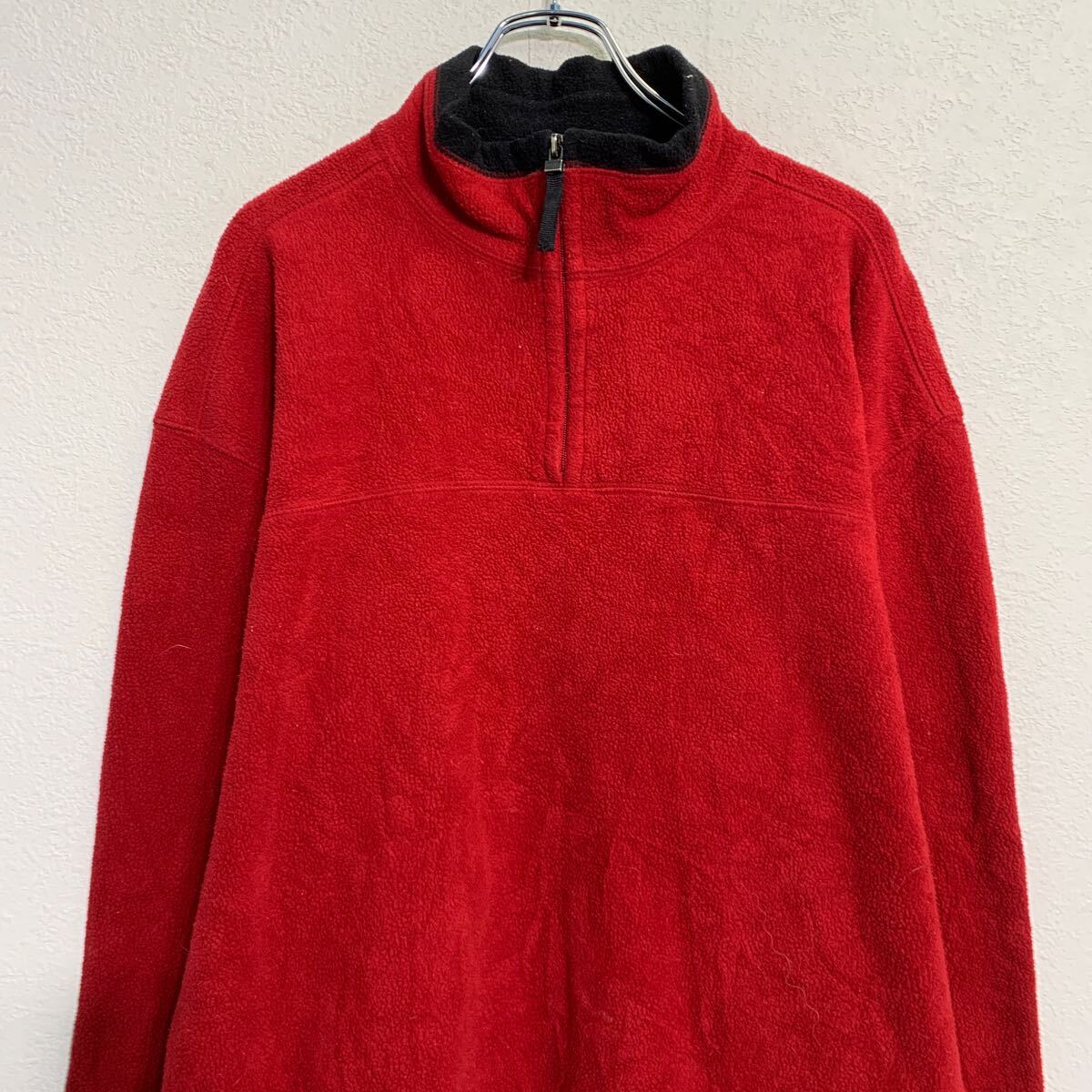 【中古】【古着】 フリースジャケット XL レッド ハーフジップ ビッグサイズ アウトドア シンプル 秋冬 アウター 古着卸 アメリカ仕入 a612-7651