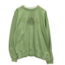 【中古】【古着】 Decorated Originals ロゴスウェット トレーナー レディース M ライトグリーン ダブルネック クリスマス 古着卸 アメリカ仕入 a612-7867