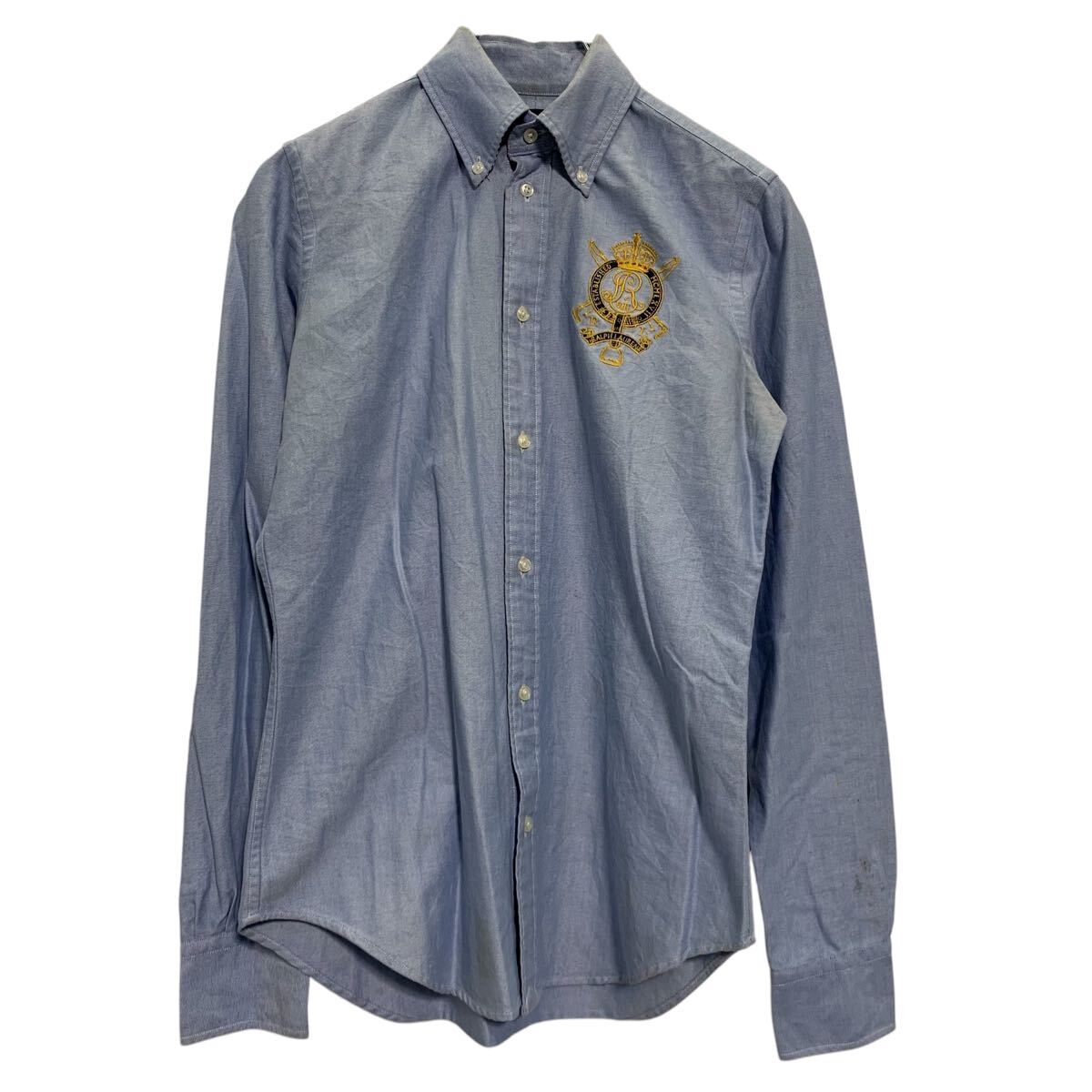 【中古】【古着】 Ralph Lauren 4 キッズ 160〜 ブルー系 ラルフローレン ボタンダウン ワンポイント 刺繍 古着卸 アメリカ仕入 a612-7...