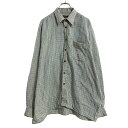 【中古】【古着】 Dickies 長袖 チェックシャツ L ホワイト ブラック ブルー ディッキーズ 古着卸 アメリカ仕入 a612-8175(4)