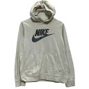 【中古】【古着】 NIKE ロゴスウェット パーカー キッズ L 150 程 ホワイト ナイキ スポーツ プルオーバー 裏起毛 古着卸 アメリカ仕入 a612-8210