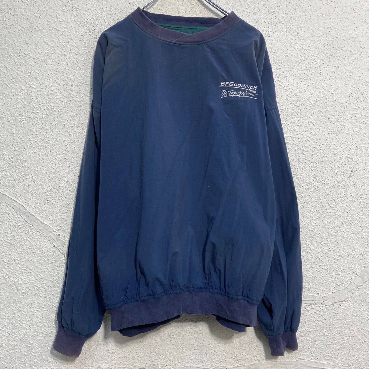 【中古】【古着】 GEAR ジャケット ギア XL ネイビー ビッグサイズ ナイロン プルオーバー ピステ 古着卸 アメリカ仕入 a612-8272