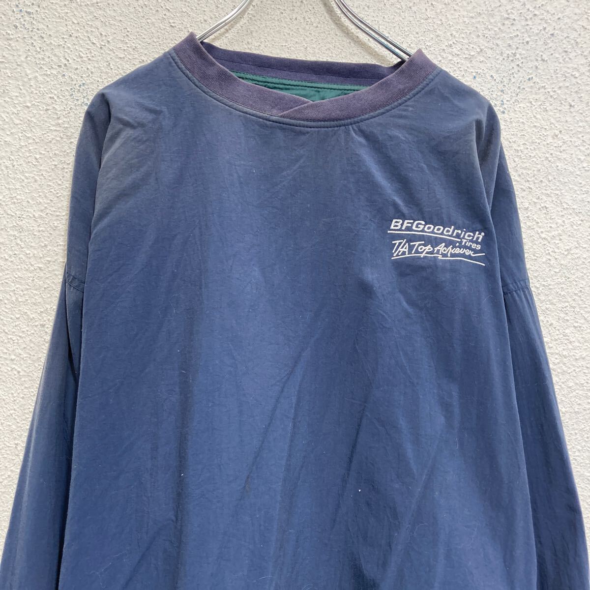 【中古】【古着】 GEAR ジャケット ギア XL ネイビー ビッグサイズ ナイロン プルオーバー ピステ 古着卸 アメリカ仕入 a612-8272