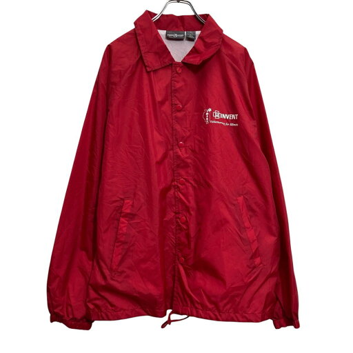 【中古】【古着】 AUBURN SPORT コーチジャケット L レッド バッグプリント スナップボタン バッグプリント 裏起毛 古着卸 アメリカ仕入 a612-8281 【中古】【古着】 AUBURN SPORT コーチジャケット L レッド バッグプリント スナップボタン バッグプリント 裏起毛 古着卸 アメリカ仕入 a612-8281
