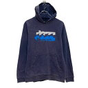 【中古】【古着】 BILLABONG ロゴスウェット パーカー ビラボング キッズ M~ ネイビー プルオーバー 裏起毛 古着卸 アメリカ仕入 a612-8323