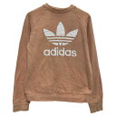 【中古】【古着】 adidas ロゴスウェット トレーナー 10 キッズ 150~ サーモンピンク アディダス プルオーバー ラグラン 古着卸 アメリカ仕入 a612-8361