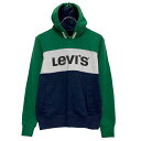 【中古】【古着】 Levi's ロゴスウェット パーカー 12 キッズ 150~ グリーン ホワイト ネイビー リーバイス プルオーバー 古着卸 アメリカ仕入 a612-8402