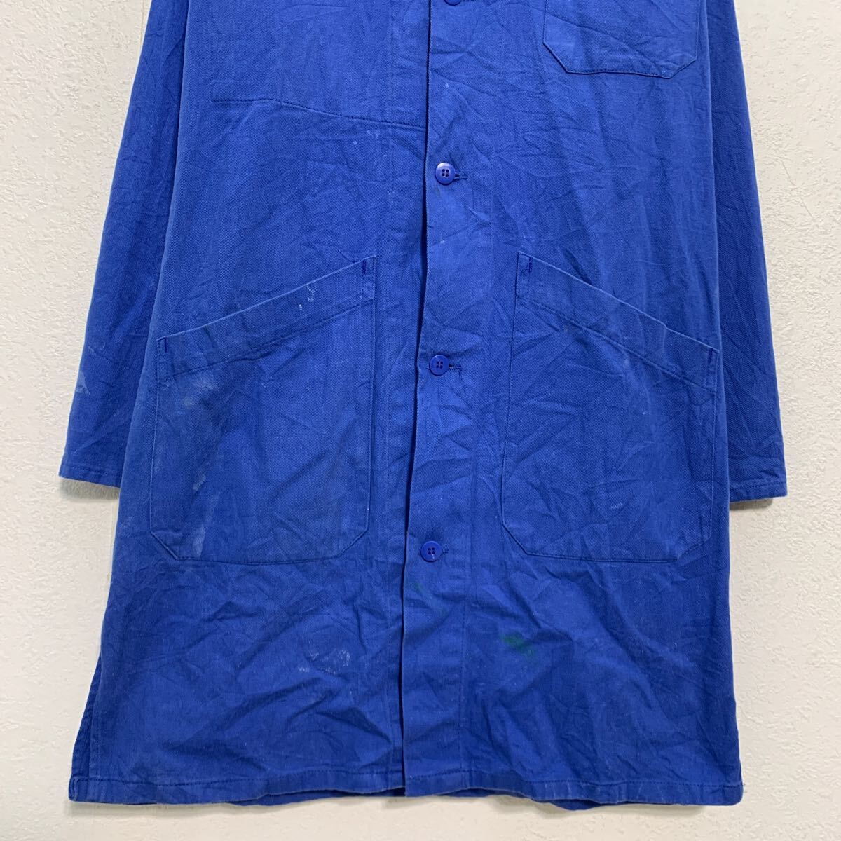 【中古】【古着】 ショップコート XL 程 ブルー ボタン ビッグサイズ エンジニアコート ラボコート ワークウェア 古着卸 アメリカ仕入 a701-5020