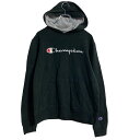【中古】【古着】 Champion ロゴスウェット パーカー キッズ XL ブラック チャンピオン プルオーバー カンガルーポケット 古着卸 アメリカ仕入 a701-5085