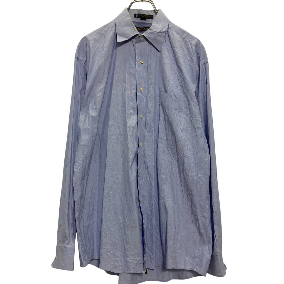 【中古】【古着】 TOMMY HILFIGER 長袖 ストライプシャツ L ライトブルー トミーヒルフィガー 古着卸 アメリカ仕入 a701-5112