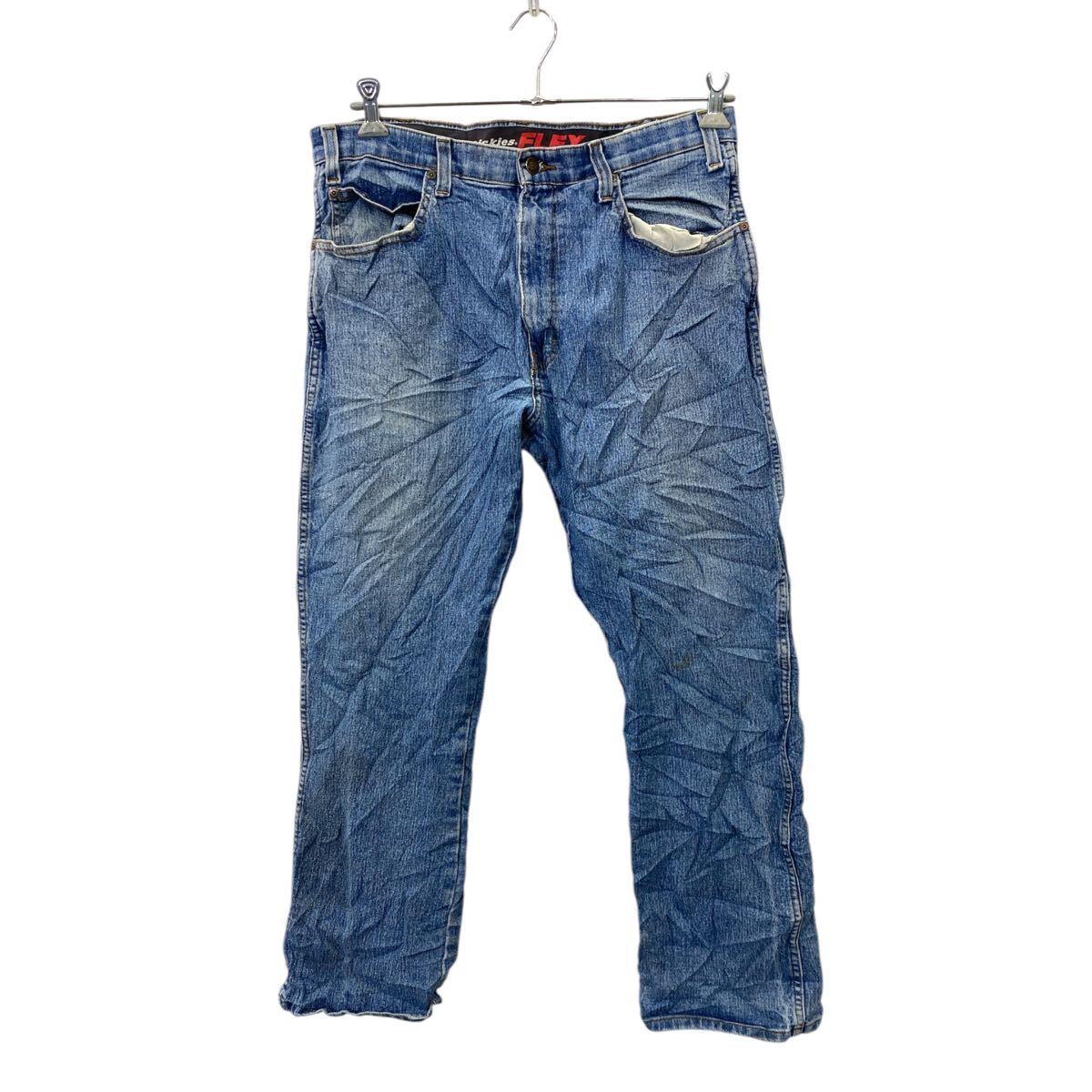 【中古】【古着】 Dickies デニムパンツ W34 ディッキーズ ライトブルー 古着卸 アメリカ仕入 2501-92
