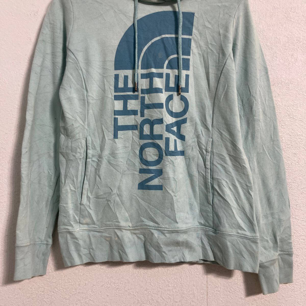 【中古】【古着】 THE NORTH FACE プリントスウェット パーカー レディース S ミントブルー ザノースフェイス プルオーバー 古着卸 アメリカ仕入 a701-5353