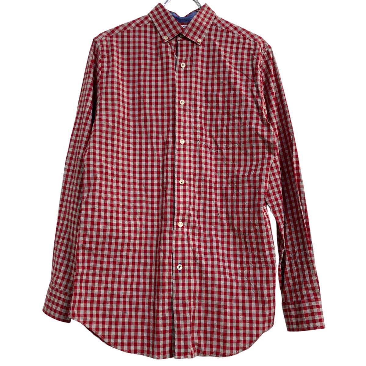 Rakuten - 【中古】【古着】 CROWN&IVY 長袖 チェックシャツ S レッド グレー 胸ポケット付き ボタンダウン ギンガムチェック 古着卸 アメリカ仕入 a701-5422