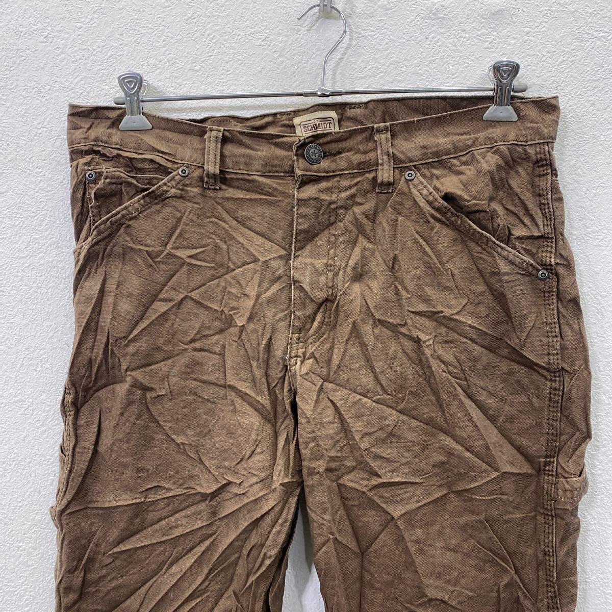 【中古】【古着】 SCHMIDT ワークパンツ W34 シュミット コットン ブラウン 古着卸 アメリカ仕入 2501-388