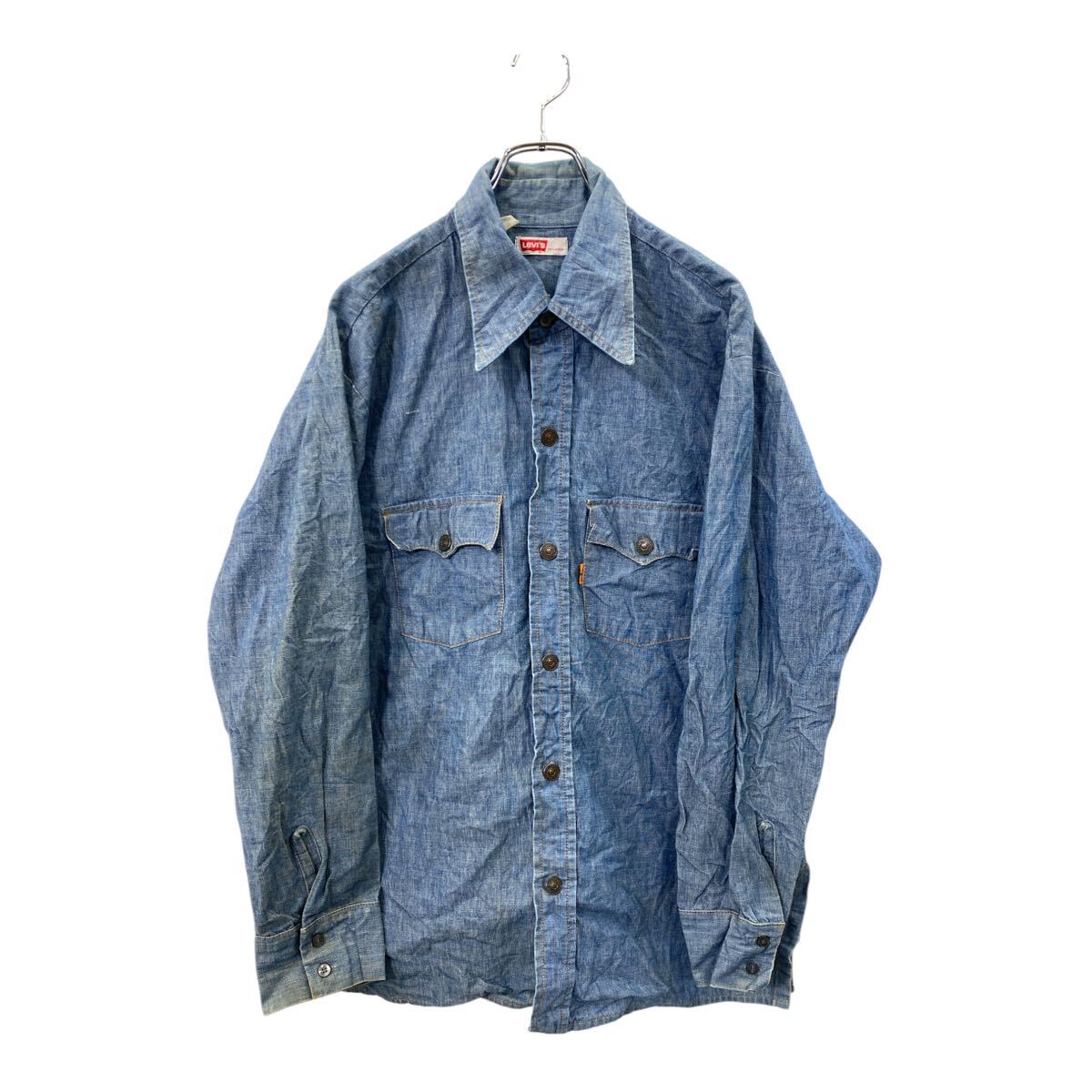 【中古】【古着】 Levi's 長袖 デニムシャツ XL サイズ リーバイス ブルー 古着卸 アメリカ仕入 t2501-3020