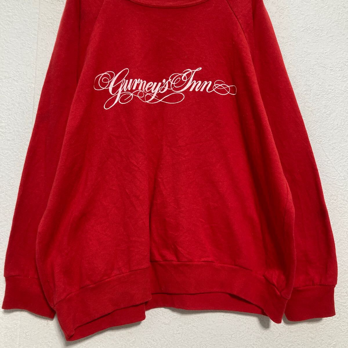 【中古】【古着】 Textile Prints プリントスウェット トレーナー レディース XL レッド 裏起毛 USA製 90s ビッグサイズ 古着卸 アメリカ仕入 a701-5595