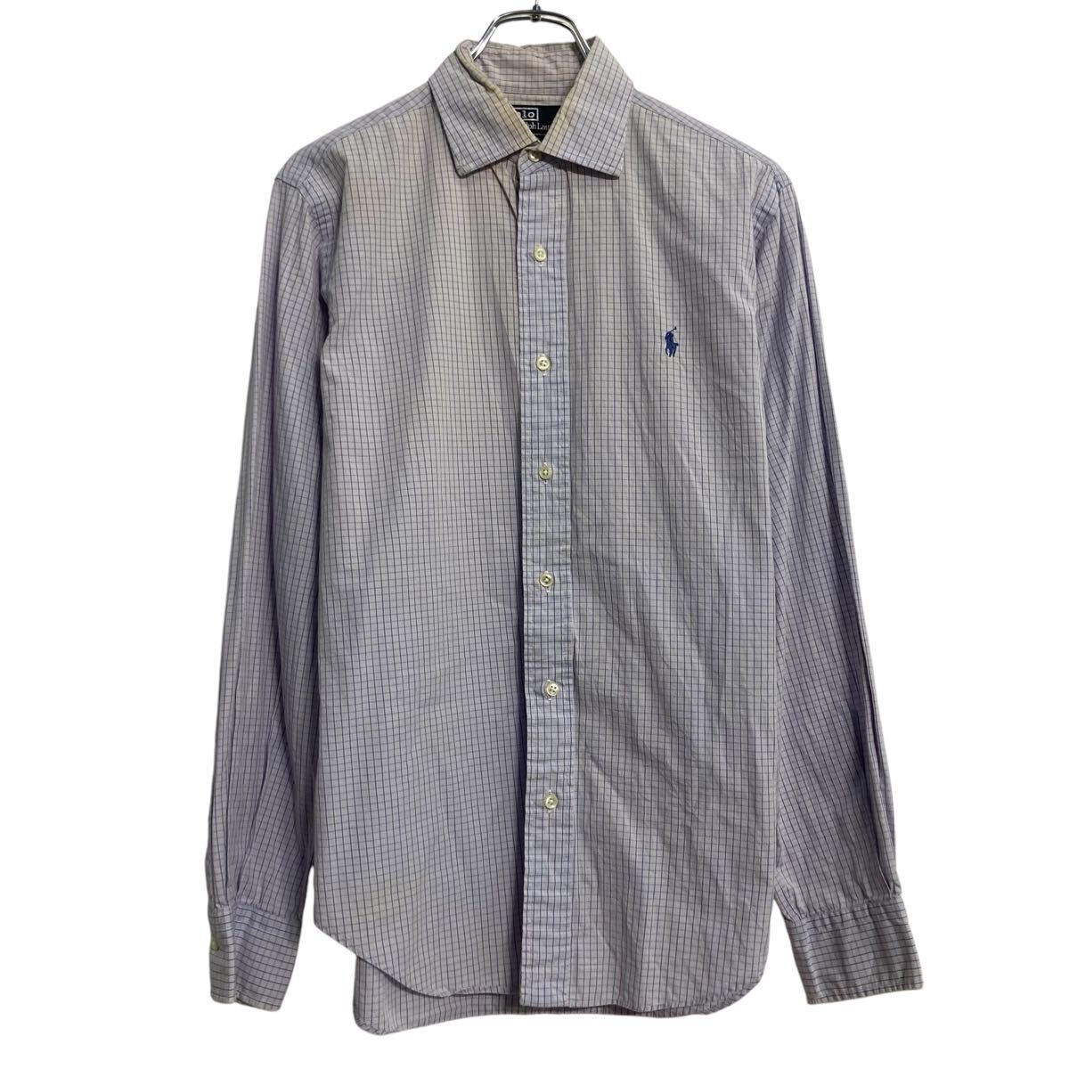 【中古】【古着】 Polo RALPH LAUREN 長袖 チェックシャツ ポロラルフローレン L~ ライトパープル ロゴ 古着卸 アメリカ仕入 a701-5644