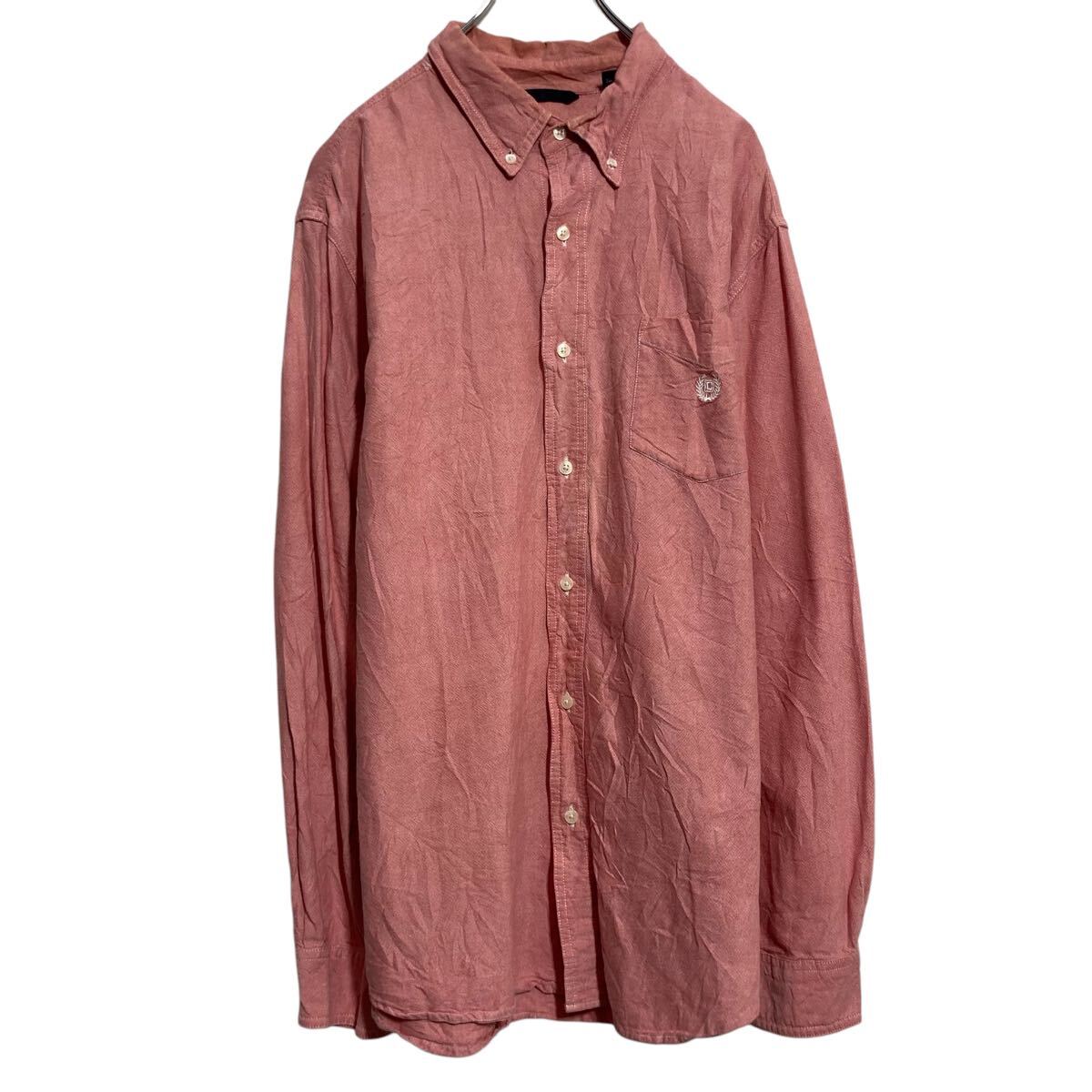【中古】【古着】 CHAPS 長袖 無地シャツ チャップス XL ピンク ボタンダウン ポケット ビッグサイズ 古着卸 アメリカ仕入 a701-5692