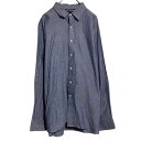 【中古】【古着】 TOMMY HILFIGER 長袖 ドットシャツ トミーヒルフィガー XL~ ネイビー ビッグサイズ 古着卸 アメリカ仕入 a701-5698