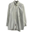 【中古】【古着】 TOMMY HILFIGER 長袖 無地シャツ 16 L 程 ホワイト トミーヒルフィガー ボタンダウン 胸ポケット ロゴ 刺繍 古着卸 アメリカ仕入 a701-5830(4)