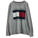 【中古】【古着】 TOMMY HILFIGER ロゴスウェット トレーナー レディース S グレー トミーヒルフィガー プルオーバー 古着卸 アメリカ仕入 a701-5847
