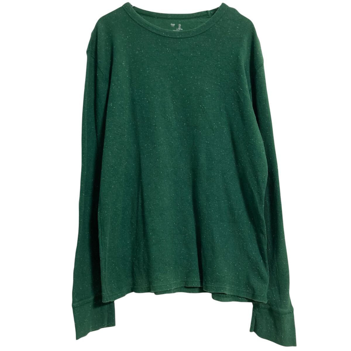 【中古】【古着】 GAP 長袖 ロゴTシャツ L グリーン ギャップ ロンT ロングTシャツ ワッフル地 古着卸 アメリカ仕入 a701-5855