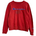 【中古】【古着】 Champion ロゴスウェット トレーナー キッズ L 150〜 レッド チャンピオン プルオーバー 裏起毛 古着卸 アメリカ仕入 a701...