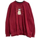 【中古】【古着】 TOP STICH ロゴスウェット トレーナー レディース 2XL エンジ プルオーバー 裏起毛 二重襟 ビッグサイズ 古着卸 アメリカ仕入 a701-5912