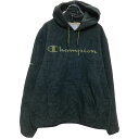 【中古】【古着】 Champion ロゴ ボア パーカー レディース M ブラック チャンピオン プルオーバー 古着卸 アメリカ仕入 a701-5928