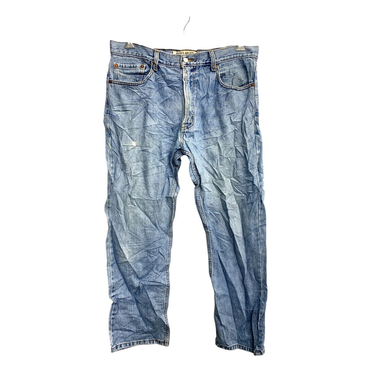 【中古】【古着】 Levi's 505 デニムパンツ W36 リーバイス レギュラーフィット ビッグサイズ ライトブルー コットン 古着卸 アメリカ仕入 2501-618