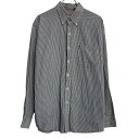 【中古】【古着】 IZOD 長袖 チェックシャツ L ホワイト ネイビー系 アイゾッド ボタンダウン 胸ポケット ワンポイント 刺繍 古着卸 アメリカ仕入 a701-5997(4)