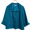 【中古】【古着】 dressbarn ジャケット レディース 3XL~ グリーン 織柄 総柄 メタルボタン ビジューボタン ビッグサイズ 古着卸 アメリカ仕入 a701-6250